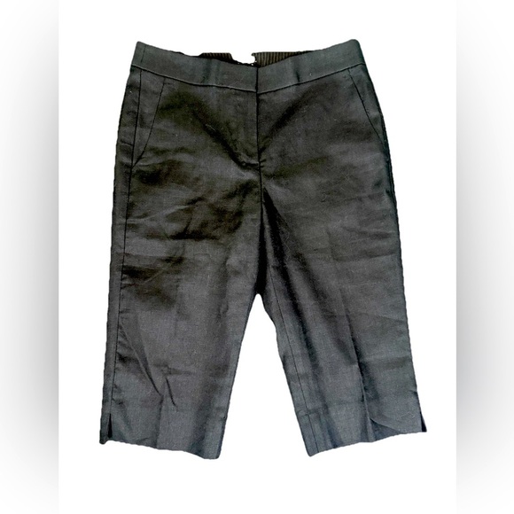 J. Crew Black 'Kate' Linen Blend Capri Pant 6P Petite NWT - Picture 1 of 8